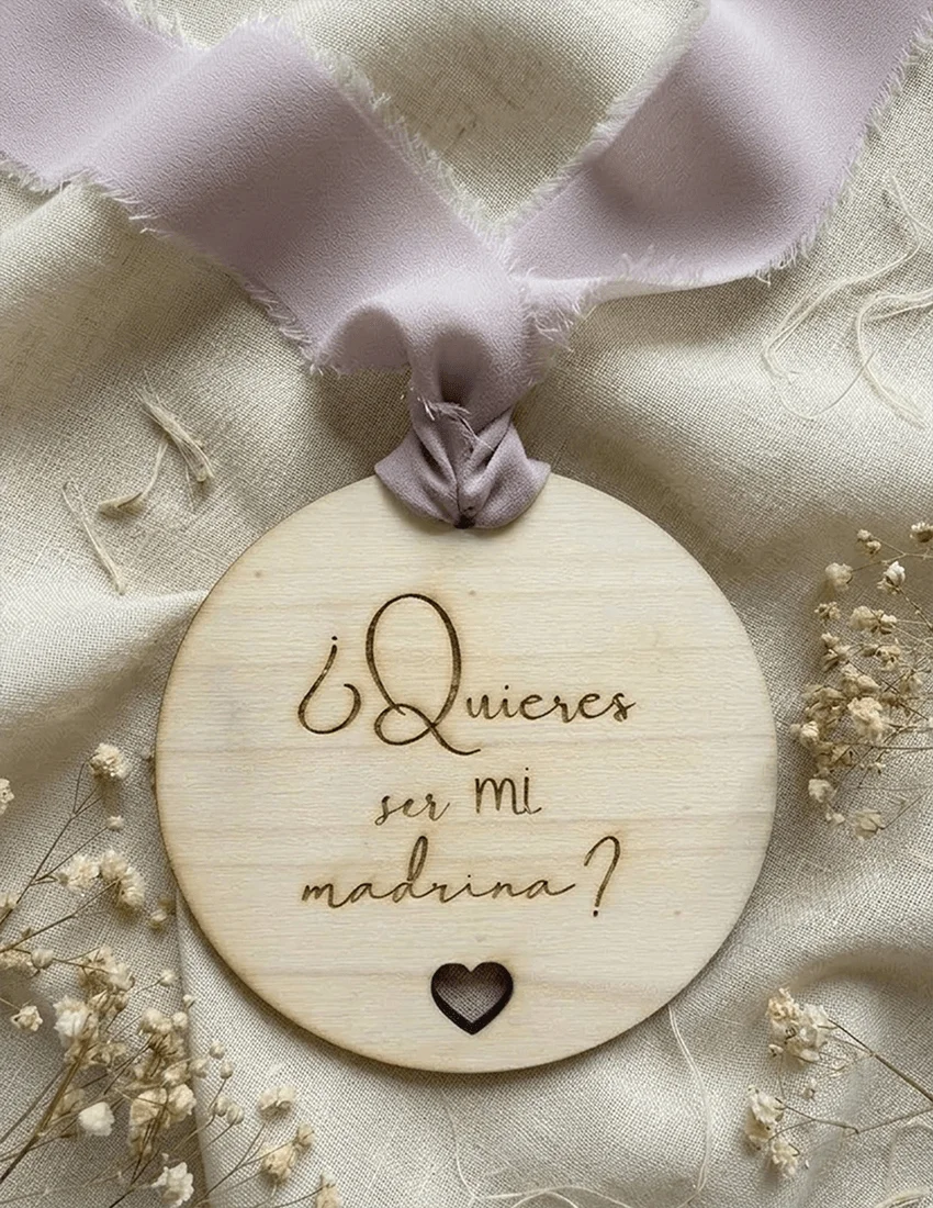 Placa de madera "madrina"